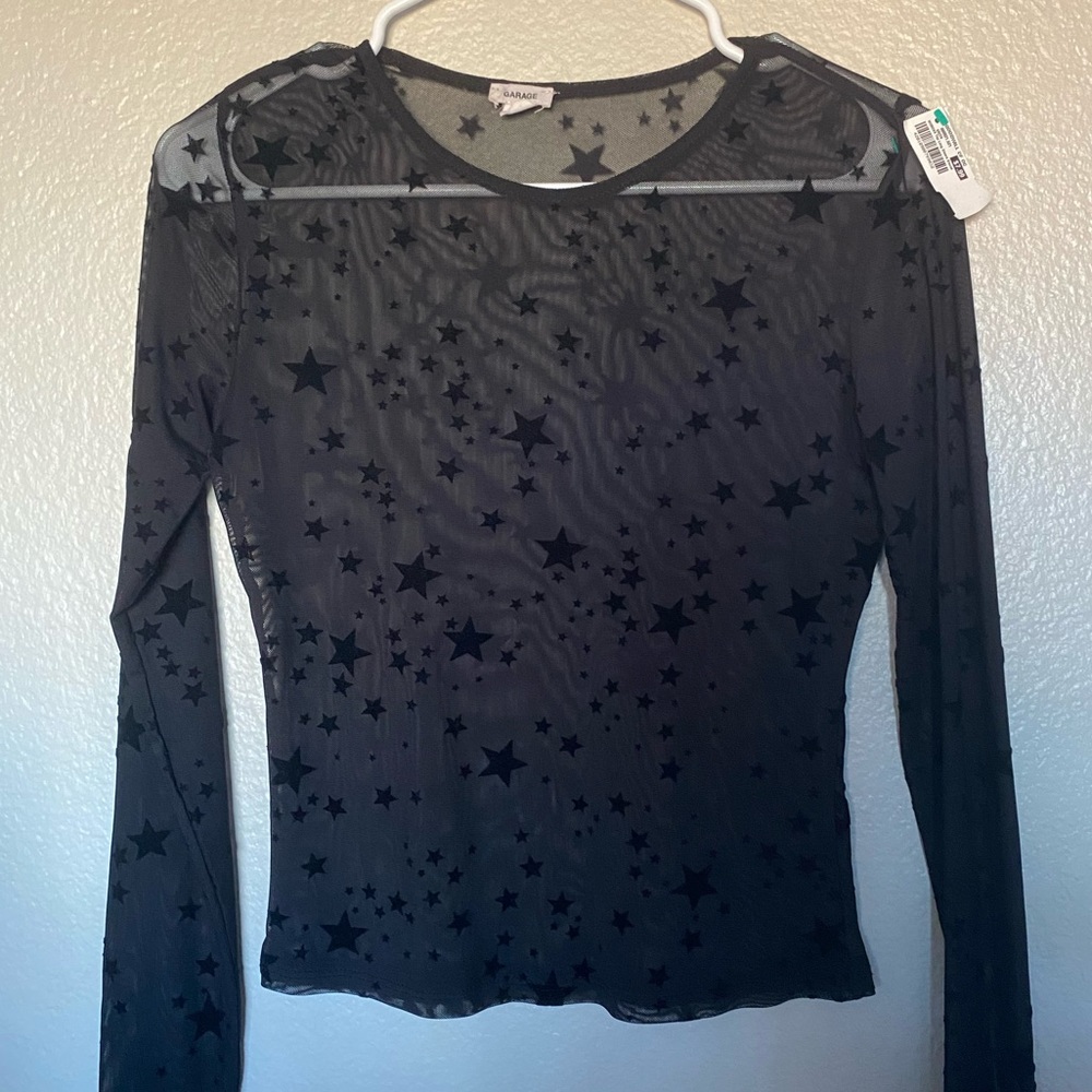 very cute star sheer top